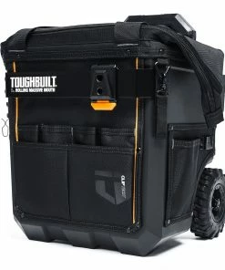 TOUGHBUILT Tool Bags Massive Mouth Hard Bottom Large Black Polyester 14-in Zippered Rolling Tool Bag