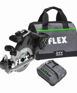 FLEX Circular Saws 24-Volt 6-1/2-in Brushless Cordless Circular Saw Kit Circular Saw (1-Battery and Charger Included)