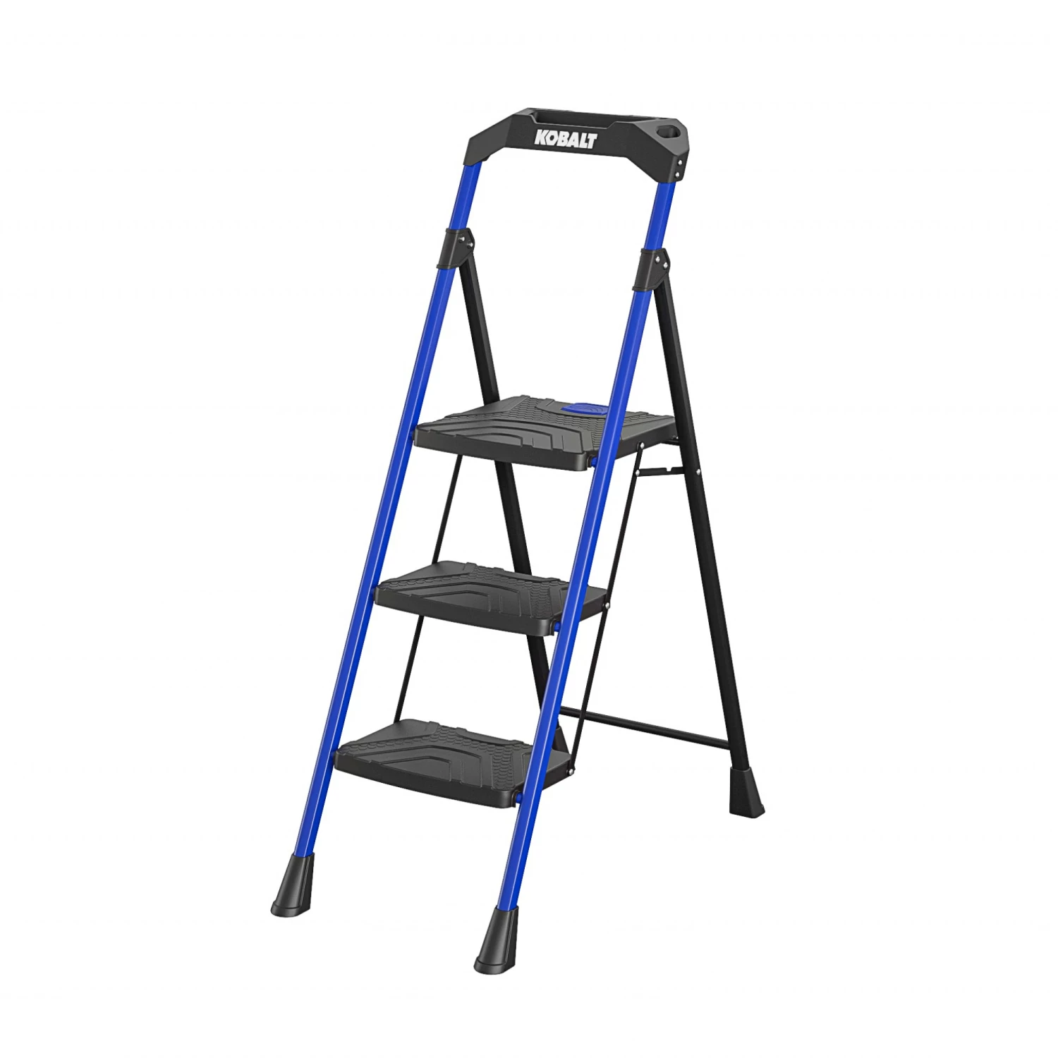 Kobalt Step Stools 3-Step 300-lb Capacity Black Steel Foldable Step Stool 5 Kobalt Step Stools 3-Step 300-lb Capacity Black Steel Foldable Step Stool - Image 5