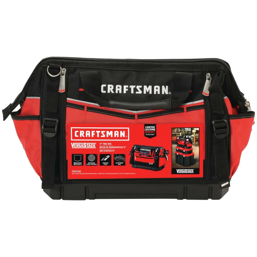 CRAFTSMAN Tool Bags VERSASTACK Red/Black Polyester 17-in Zippered Tool Bag 6 CRAFTSMAN Tool Bags VERSASTACK Red/Black Polyester 17-in Zippered Tool Bag - Image 6