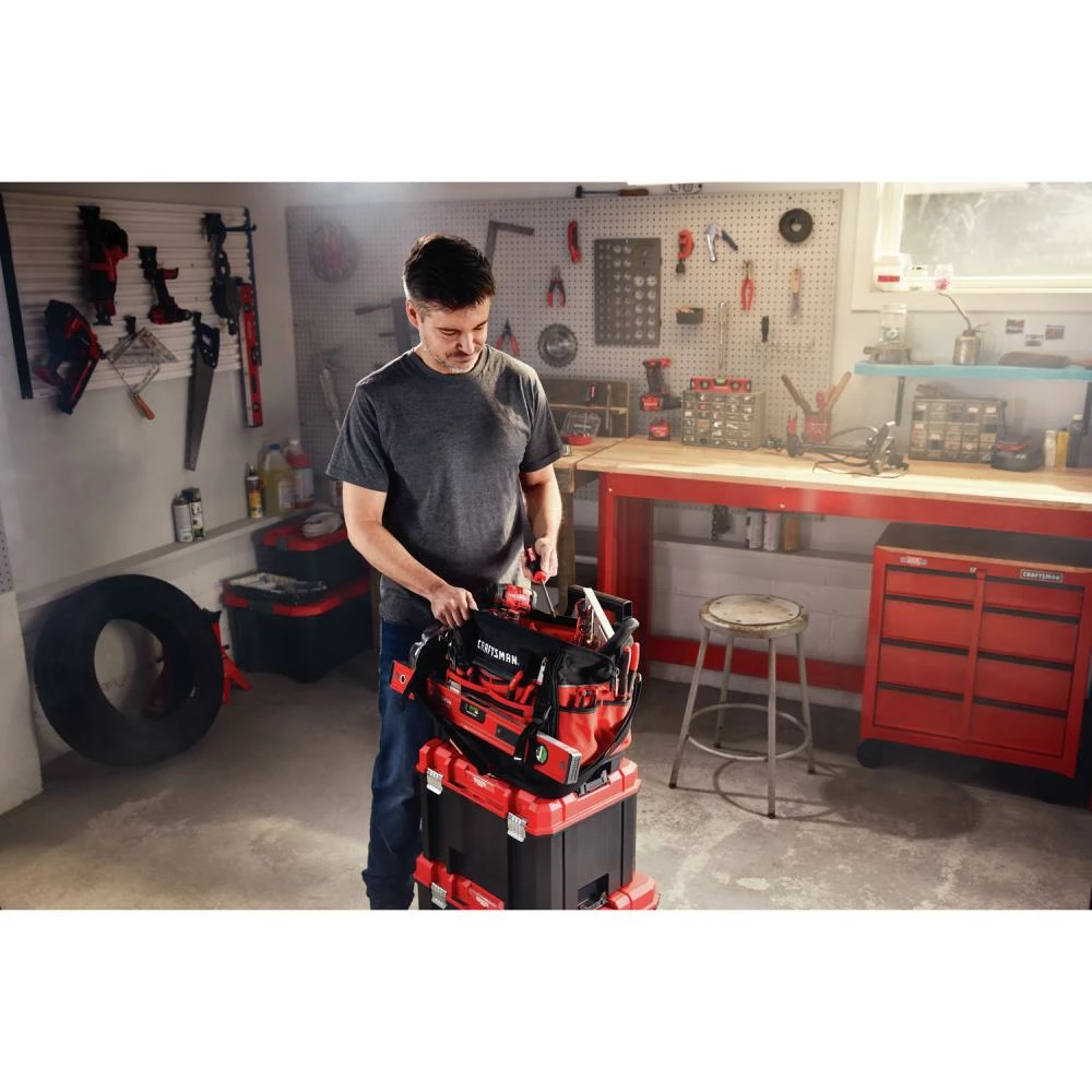 CRAFTSMAN Tool Bags VERSASTACK Red/Black Polyester 17-in Zippered Tool Bag 7 CRAFTSMAN Tool Bags VERSASTACK Red/Black Polyester 17-in Zippered Tool Bag - Image 7