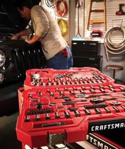 CRAFTSMAN Mechanics Tool Sets 121-Piece Standard (SAE) and Metric Combination Gunmetal Chrome Mechanics Tool Set (1/4-in; 3/8-in) -Craftsman Sales Shop 40799363