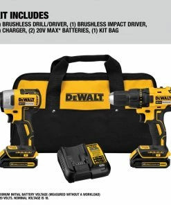 DEWALT Power Tool Combo Kits 2-Tool 20-Volt Max Brushless Power Tool Combo Kit with Soft Case (2-Batteries and charger Included) -Craftsman Sales Shop 42313126