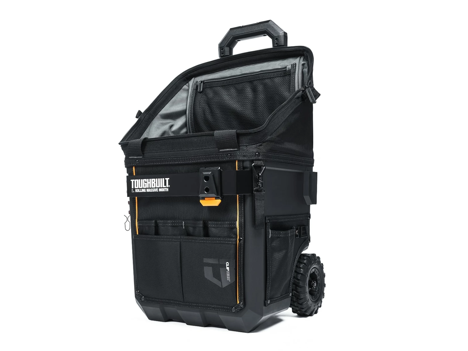 TOUGHBUILT Tool Bags Massive Mouth Hard Bottom Large Black Polyester 14-in Zippered Rolling Tool Bag 8 TOUGHBUILT Tool Bags Massive Mouth Hard Bottom Large Black Polyester 14-in Zippered Rolling Tool Bag - Image 8