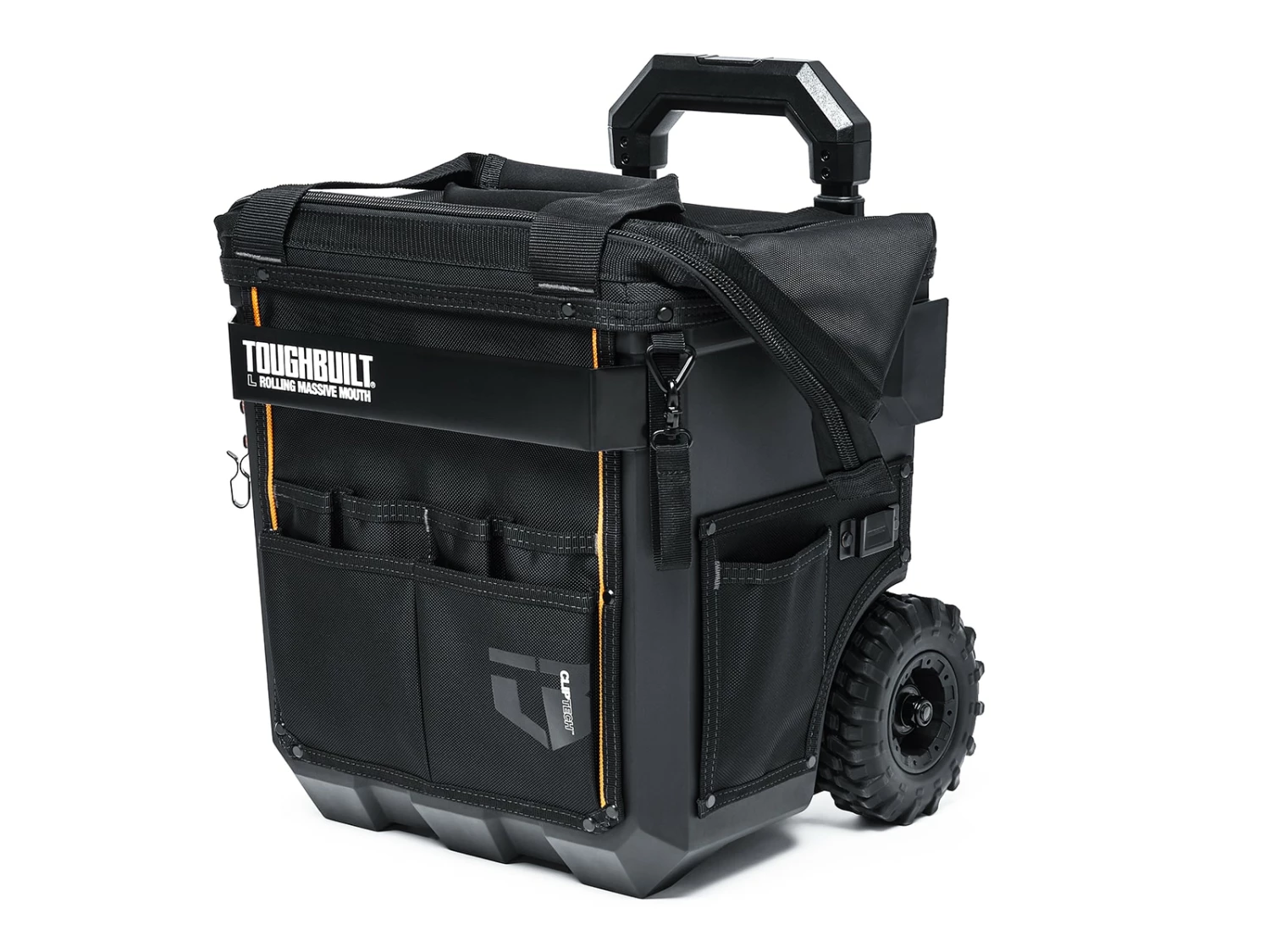 TOUGHBUILT Tool Bags Massive Mouth Hard Bottom Large Black Polyester 14-in Zippered Rolling Tool Bag 14 TOUGHBUILT Tool Bags Massive Mouth Hard Bottom Large Black Polyester 14-in Zippered Rolling Tool Bag - Image 14