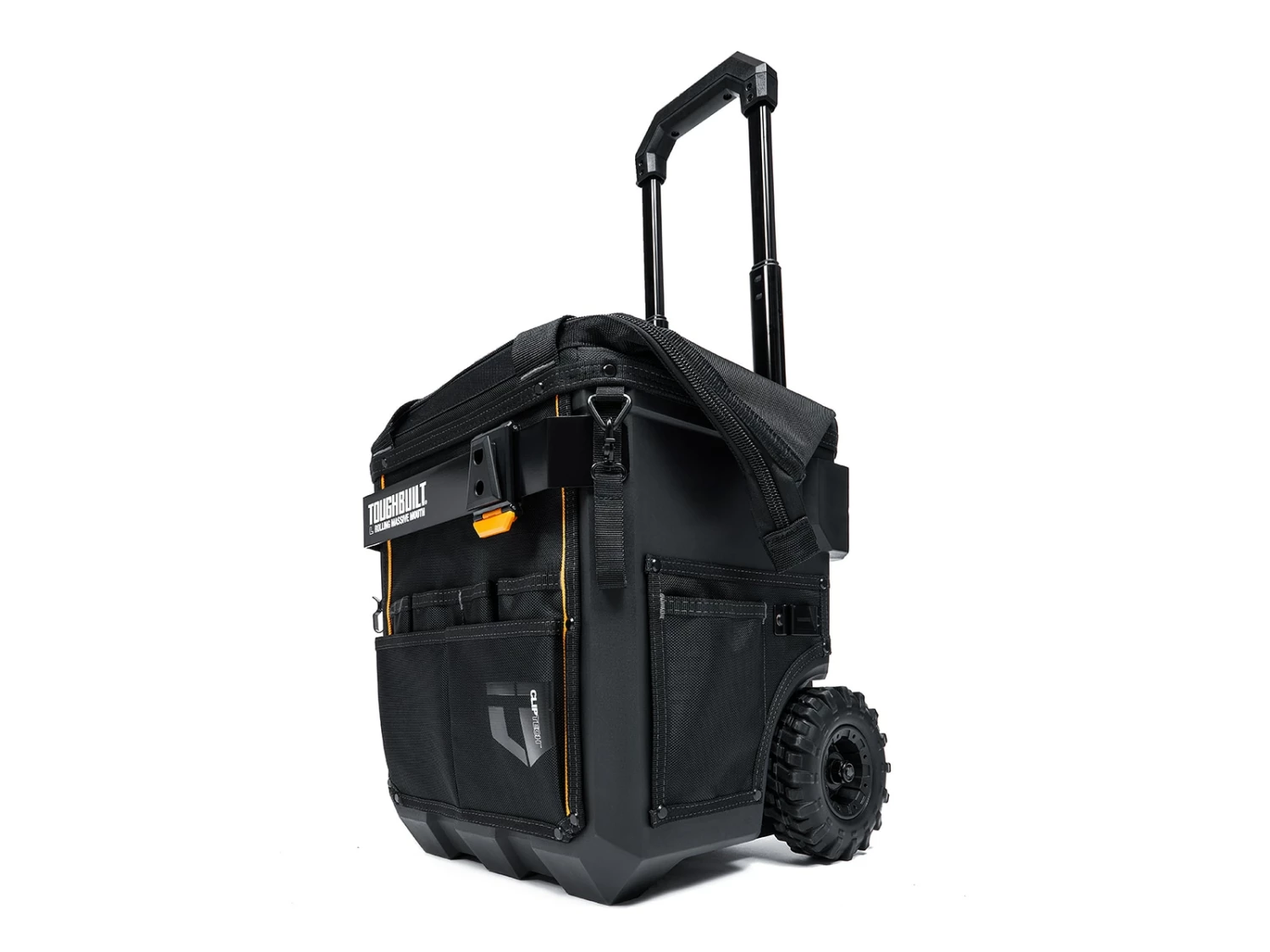 TOUGHBUILT Tool Bags Massive Mouth Hard Bottom Large Black Polyester 14-in Zippered Rolling Tool Bag 12 TOUGHBUILT Tool Bags Massive Mouth Hard Bottom Large Black Polyester 14-in Zippered Rolling Tool Bag - Image 12