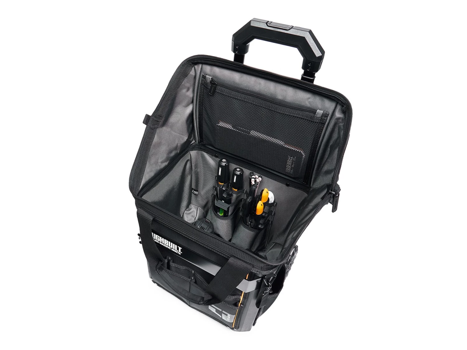 TOUGHBUILT Tool Bags Massive Mouth Hard Bottom Large Black Polyester 14-in Zippered Rolling Tool Bag 9 TOUGHBUILT Tool Bags Massive Mouth Hard Bottom Large Black Polyester 14-in Zippered Rolling Tool Bag - Image 9