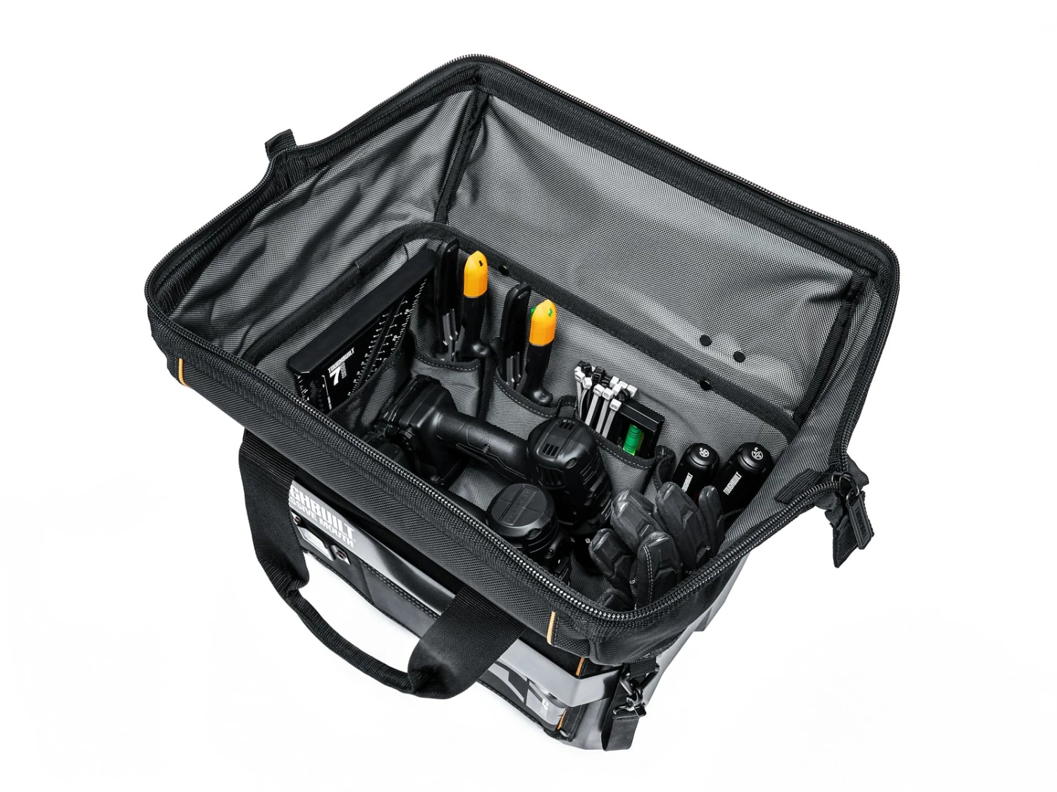 TOUGHBUILT Tool Bags Hard Bottom Large Black Polyester 16-in Tool Bag 8 TOUGHBUILT Tool Bags Hard Bottom Large Black Polyester 16-in Tool Bag - Image 8