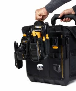 TOUGHBUILT Tool Bags Massive Mouth Hard Bottom XL Black Polyester 18-in Zippered Rolling Tool Bag -Craftsman Sales Shop 42356872