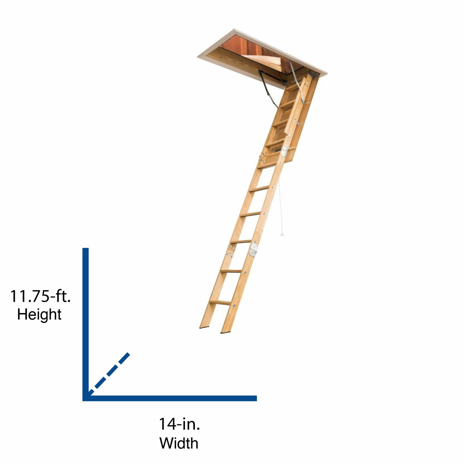 Century Attic Ladders Elite 7.75-ft to 10.25-ft Type I Wood Attic Ladder 2 Century Attic Ladders Elite 7.75-ft to 10.25-ft Type I Wood Attic Ladder - Image 2