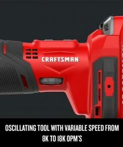CRAFTSMAN Oscillating Tool Kits V20 11-Piece 20-volt Max Variable Speed Oscillating Multi-Tool Kit with Soft Case (1-Battery Included) -Craftsman Sales Shop 42366747