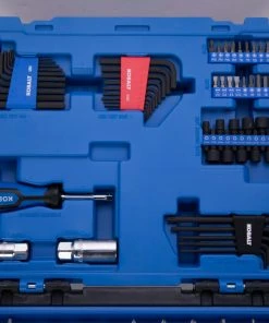 Kobalt Mechanics Tool Sets 250-Piece Standard (SAE) and Metric Combination Polished Chrome Mechanics Tool Set (1/4-in; 3/8-in) -Craftsman Sales Shop 42394145 scaled