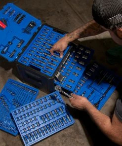 Kobalt Mechanics Tool Sets 250-Piece Standard (SAE) and Metric Combination Polished Chrome Mechanics Tool Set (1/4-in; 3/8-in) -Craftsman Sales Shop 42702396 scaled