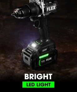 FLEX Drills 24-volt 1/2-in Brushless Cordless Drill (2-Batteries Included and Charger Included) -Craftsman Sales Shop 43085953