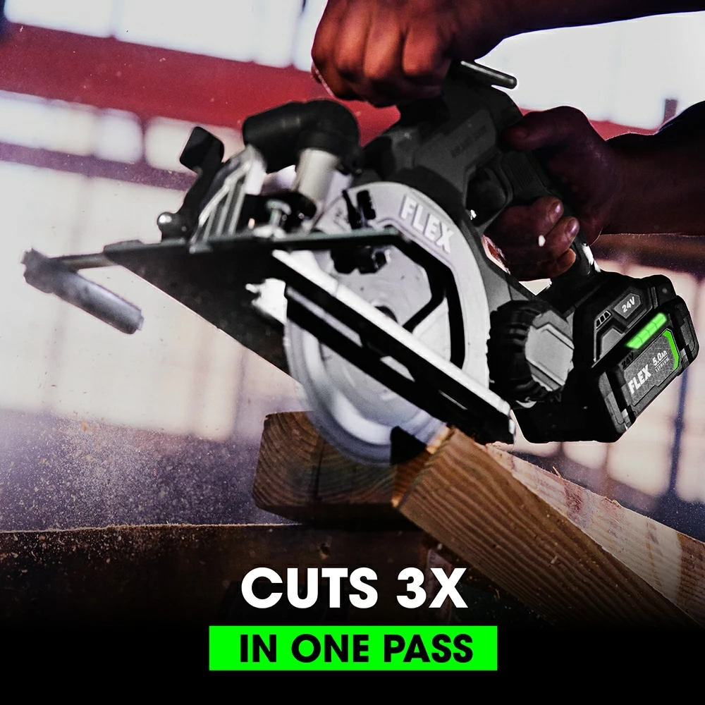 FLEX Circular Saws 24-Volt 6-1/2-in Brushless Cordless Circular Saw Kit Circular Saw (1-Battery and Charger Included) 7 FLEX Circular Saws 24-Volt 6-1/2-in Brushless Cordless Circular Saw Kit Circular Saw (1-Battery and Charger Included) - Image 7