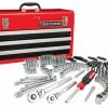 CRAFTSMAN Mechanics Tool Sets 224-Piece Standard (SAE) and Metric Combination Polished Chrome Mechanics Tool Set (1/4-in; 3/8-in)