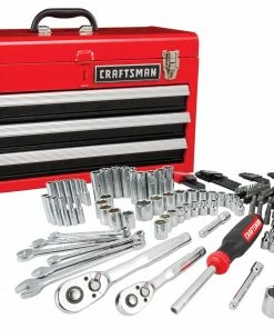CRAFTSMAN Mechanics Tool Sets 224-Piece Standard (SAE) and Metric Combination Polished Chrome Mechanics Tool Set (1/4-in; 3/8-in)