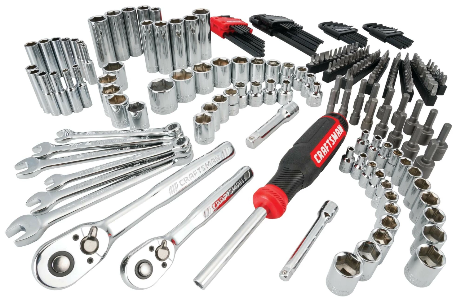 CRAFTSMAN Mechanics Tool Sets 224-Piece Standard (SAE) and Metric Combination Polished Chrome Mechanics Tool Set (1/4-in; 3/8-in) 6 CRAFTSMAN Mechanics Tool Sets 224-Piece Standard (SAE) and Metric Combination Polished Chrome Mechanics Tool Set (1/4-in; 3/8-in) - Image 6