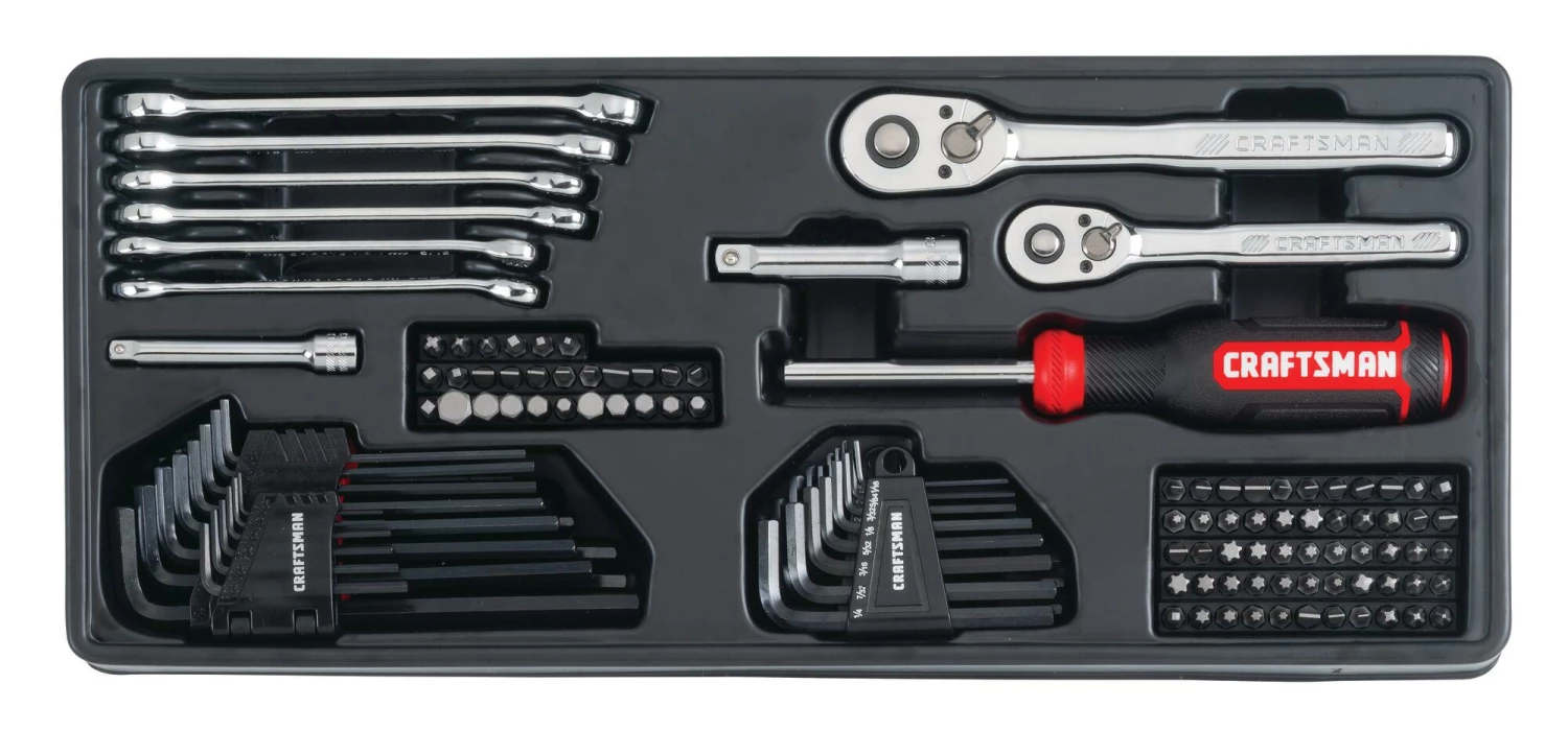 CRAFTSMAN Mechanics Tool Sets 224-Piece Standard (SAE) and Metric Combination Polished Chrome Mechanics Tool Set (1/4-in; 3/8-in) 5 CRAFTSMAN Mechanics Tool Sets 224-Piece Standard (SAE) and Metric Combination Polished Chrome Mechanics Tool Set (1/4-in; 3/8-in) - Image 5
