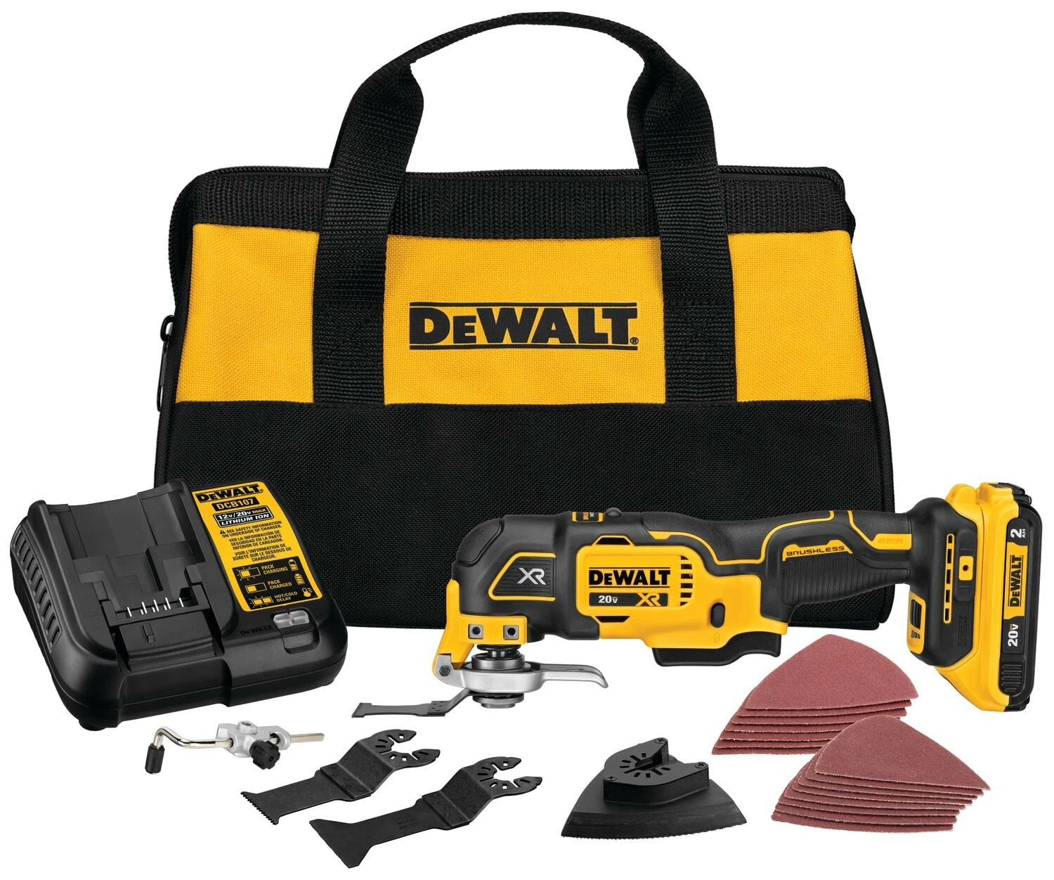 DEWALT Oscillating Tool Kits XR 8-Piece Brushless 20-volt Max 3-speed Oscillating Multi-Tool Kit with Soft Case (1-Battery Included) 1 DEWALT Oscillating Tool Kits XR 8-Piece Brushless 20-volt Max 3-speed Oscillating Multi-Tool Kit with Soft Case (1-Battery Included)