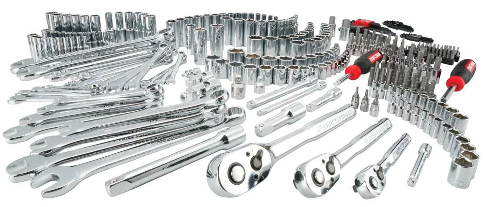 CRAFTSMAN Mechanics Tool Sets 308-Piece Standard (SAE) and Metric Combination Polished Chrome Mechanics Tool Set (1/4-in; 3/8-in) 1 CRAFTSMAN Mechanics Tool Sets 308-Piece Standard (SAE) and Metric Combination Polished Chrome Mechanics Tool Set (1/4-in; 3/8-in)