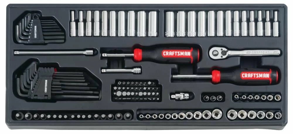 CRAFTSMAN Mechanics Tool Sets 308-Piece Standard (SAE) and Metric Combination Polished Chrome Mechanics Tool Set (1/4-in; 3/8-in) 5 CRAFTSMAN Mechanics Tool Sets 308-Piece Standard (SAE) and Metric Combination Polished Chrome Mechanics Tool Set (1/4-in; 3/8-in) - Image 5