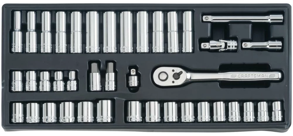 CRAFTSMAN Mechanics Tool Sets 308-Piece Standard (SAE) and Metric Combination Polished Chrome Mechanics Tool Set (1/4-in; 3/8-in) 4 CRAFTSMAN Mechanics Tool Sets 308-Piece Standard (SAE) and Metric Combination Polished Chrome Mechanics Tool Set (1/4-in; 3/8-in) - Image 4