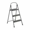 Cosco Step Stools 3-Step 225-lb Capacity Gray Steel Foldable Step Stool