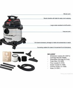 CRAFTSMAN Shop Vacuums 5-Gallon Corded Portable Wet/Dry Shop Vacuum (Corded) -Craftsman Sales Shop 43456617 scaled