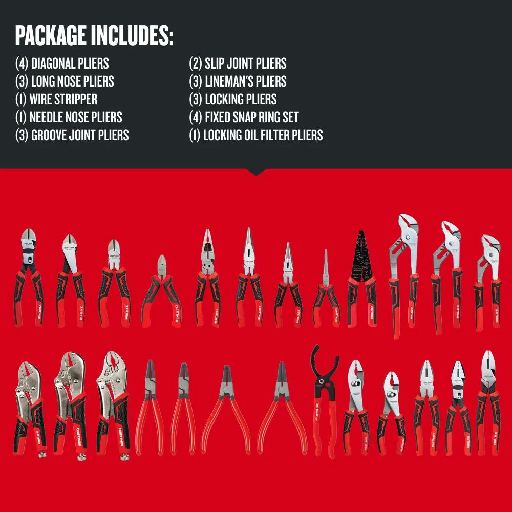 CRAFTSMAN Plier Sets 25-Pack Assorted Plier Set 3 CRAFTSMAN Plier Sets 25-Pack Assorted Plier Set - Image 3