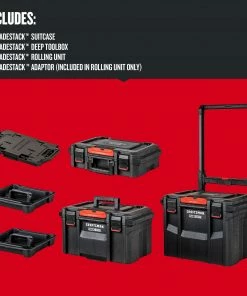 CRAFTSMAN Portable Tool Boxes TradeStack System Tower 22-in Black Plastic Wheels Lockable Tool Box -Craftsman Sales Shop 43569036
