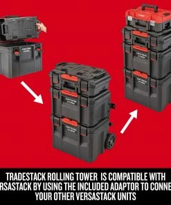 CRAFTSMAN Portable Tool Boxes TradeStack System Tower 22-in Black Plastic Wheels Lockable Tool Box -Craftsman Sales Shop 43569038