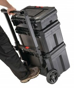 CRAFTSMAN Portable Tool Boxes TradeStack System Tower 22-in Black Plastic Wheels Lockable Tool Box -Craftsman Sales Shop 43569040