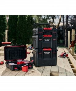 CRAFTSMAN Portable Tool Boxes TradeStack System Tower 22-in Black Plastic Wheels Lockable Tool Box -Craftsman Sales Shop 43569046