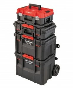 CRAFTSMAN Portable Tool Boxes TradeStack System Tower 22-in Black Plastic Wheels Lockable Tool Box -Craftsman Sales Shop 43569050