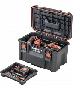 CRAFTSMAN Portable Tool Boxes TradeStack System Tower 22-in Black Plastic Wheels Lockable Tool Box -Craftsman Sales Shop 43569053