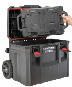 CRAFTSMAN Portable Tool Boxes TradeStack System Tower 22-in Black Plastic Wheels Lockable Tool Box -Craftsman Sales Shop 43569054