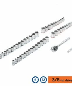 Kobalt Mechanics Tool Sets 309-Piece Standard (SAE) and Metric Combination Polished Chrome Mechanics Tool Set (1/4-in; 3/8-in) -Craftsman Sales Shop 44194580