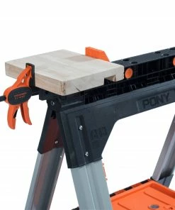 Pony Saw Horses 2-Pack 27-in W x 34.6-in H Steel; Plastic Saw Horse (1200-lb Capacity) -Craftsman Sales Shop 44243832 scaled