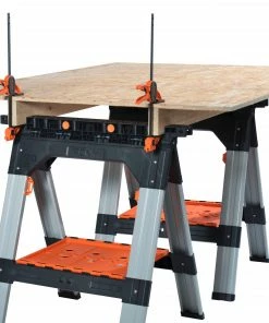 Pony Saw Horses 2-Pack 27-in W x 34.6-in H Steel; Plastic Saw Horse (1200-lb Capacity) -Craftsman Sales Shop 44243836 scaled