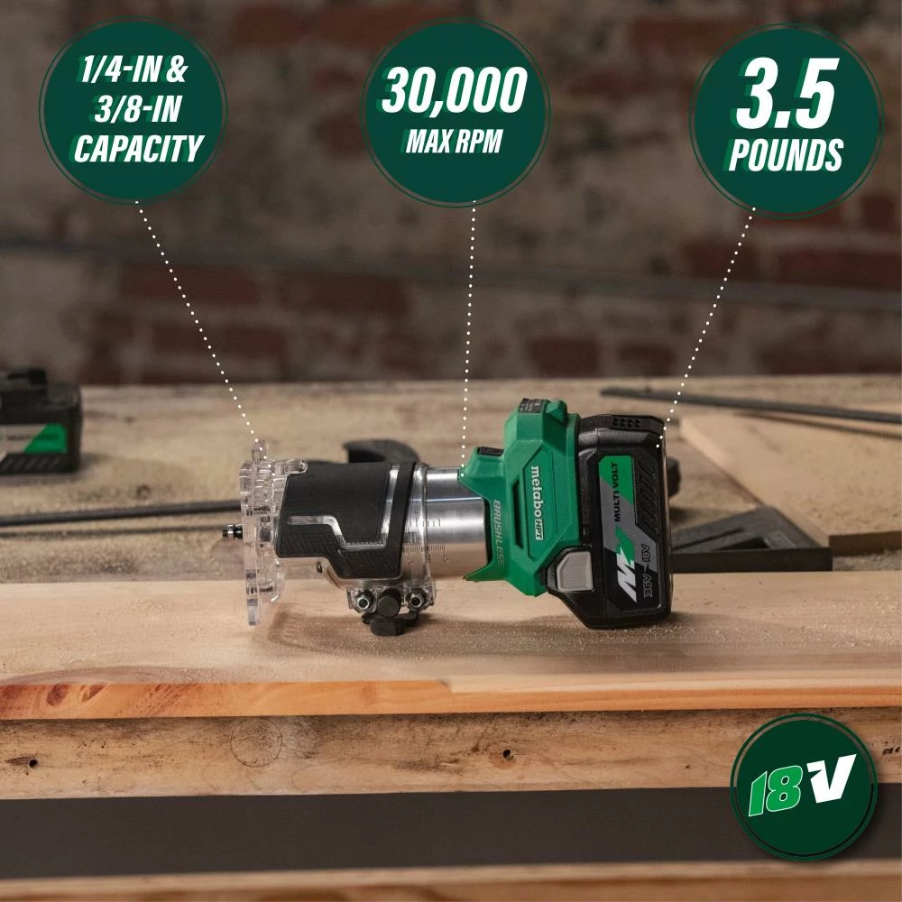 Metabo HPT Routers MultiVolt 1/4-in-Amp Variable Speed Brushless Trim Cordless Router (Tool Only) 2 Metabo HPT Routers MultiVolt 1/4-in-Amp Variable Speed Brushless Trim Cordless Router (Tool Only) - Image 2