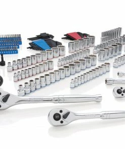 Kobalt Mechanics Tool Sets 309-Piece Standard (SAE) and Metric Combination Polished Chrome Mechanics Tool Set (1/4-in; 3/8-in) -Craftsman Sales Shop 44380414 scaled