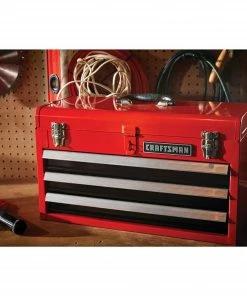 CRAFTSMAN Portable Tool Boxes Portable 20.5-in Ball-bearing 3-Drawer Red Steel Lockable Tool Box -Craftsman Sales Shop 44396998