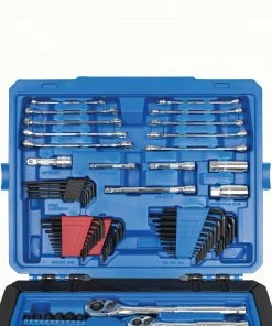 Kobalt Mechanics Tool Sets 243-Piece Standard (SAE) and Metric Combination Polished Chrome Mechanics Tool Set (1/4-in; 3/8-in) -Craftsman Sales Shop 44474234 scaled
