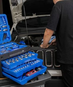 Kobalt Mechanics Tool Sets 243-Piece Standard (SAE) and Metric Combination Polished Chrome Mechanics Tool Set (1/4-in; 3/8-in) -Craftsman Sales Shop 44474237 scaled