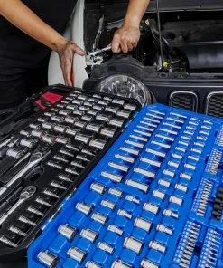 Kobalt Mechanics Tool Sets 309-Piece Standard (SAE) and Metric Combination Polished Chrome Mechanics Tool Set (1/4-in; 3/8-in) -Craftsman Sales Shop 45006291 scaled