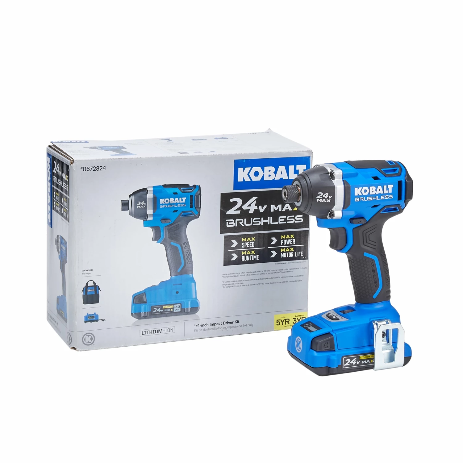 Kobalt Impact Drivers 24-volt Max Variable Speed Brushless Cordless Impact Driver (1-Battery Included) 7 Kobalt Impact Drivers 24-volt Max Variable Speed Brushless Cordless Impact Driver (1-Battery Included) - Image 7