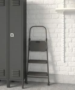 Cosco Step Stools 3-Step 225-lb Capacity Gray Steel Foldable Step Stool -Craftsman Sales Shop 45419736