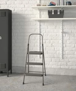 Cosco Step Stools 3-Step 225-lb Capacity Gray Steel Foldable Step Stool -Craftsman Sales Shop 45419737