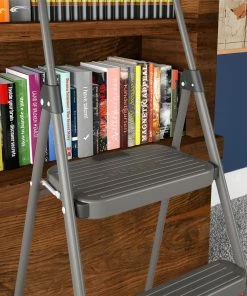 Cosco Step Stools 3-Step 225-lb Capacity Gray Steel Foldable Step Stool -Craftsman Sales Shop 45419739